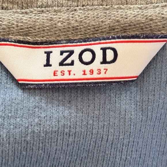 Izod Sky Blue Half Zip Mens Sweatshirt 100% Cotton Size XXL - Picture 4 of 6